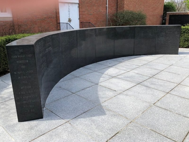 Photo of John Wesley Ward Meditation and Memorial Wall.