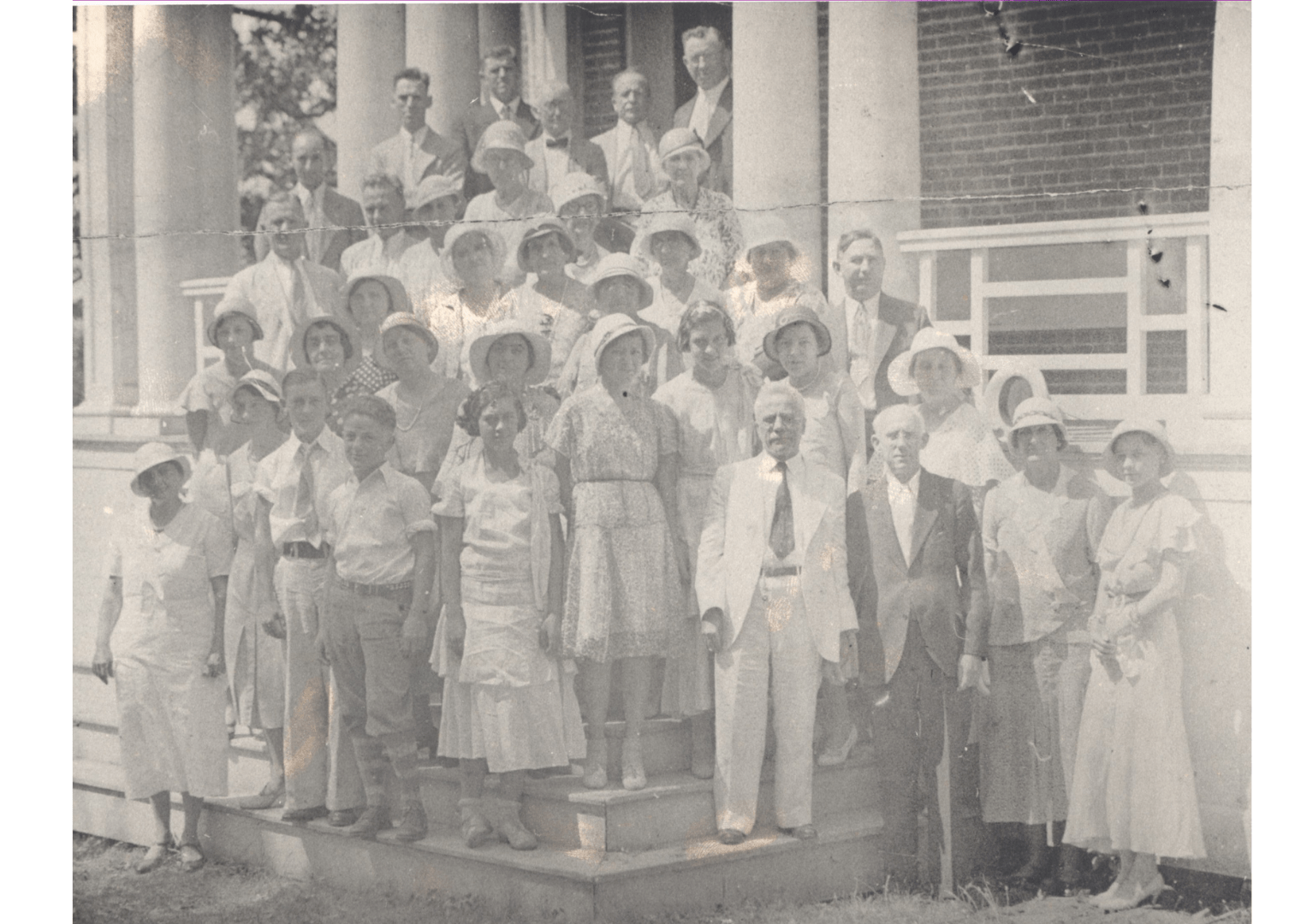 Adults outside Chapel